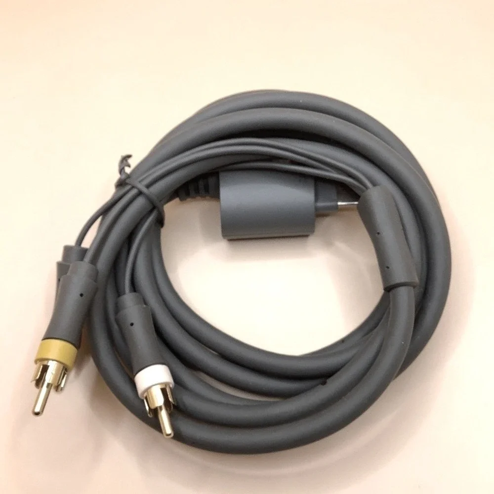 Genuine Microsoft Xbox 360‎ Composite AV Cable X810973-001 RCA Gold Plated Gray
